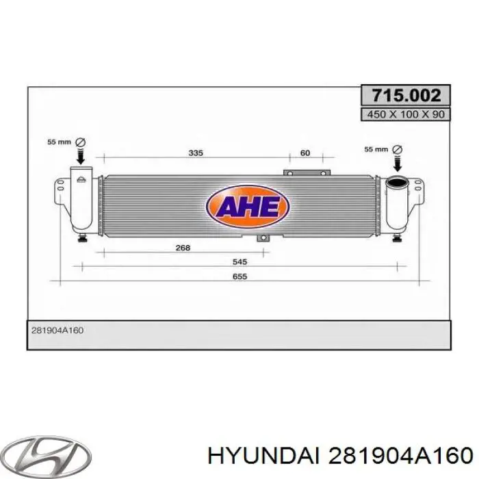 Radiador de intercooler Hyundai/Kia 281904A160 preço, a partir de 81,72 USD