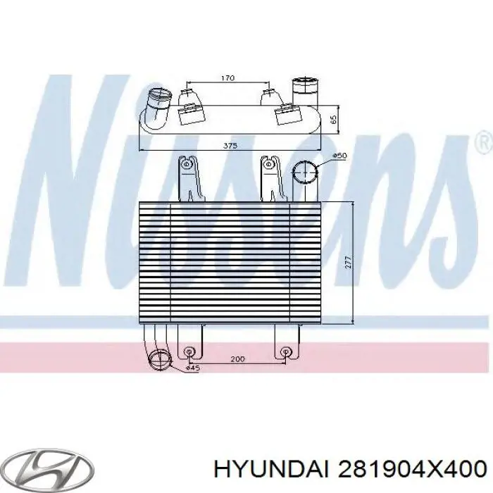Radiador de intercooler Hyundai/Kia 281904X400 preço, a partir de 153,28 USD