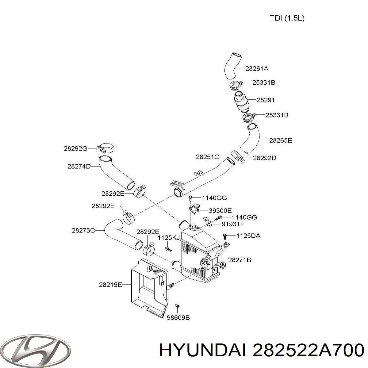 Cano derivado de ar, saída de turbina (supercompressão) Hyundai/Kia 282522A700 preço, a partir de 12,49 USD