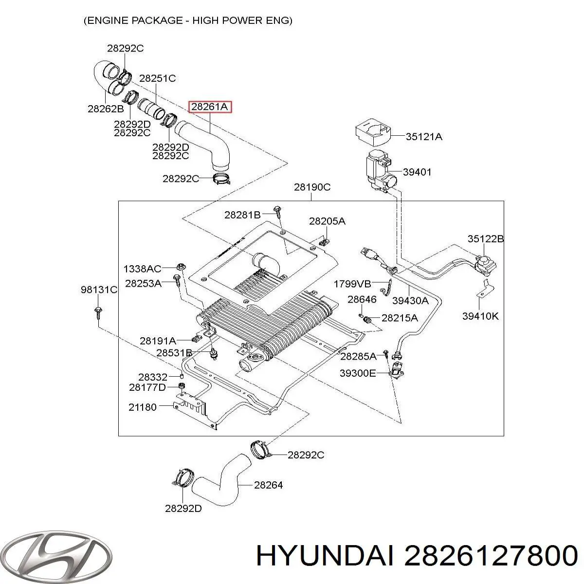 Compre 2826127800 Hyundai/Kia Cano derivado de ar, saída de turbina (supercompressão)