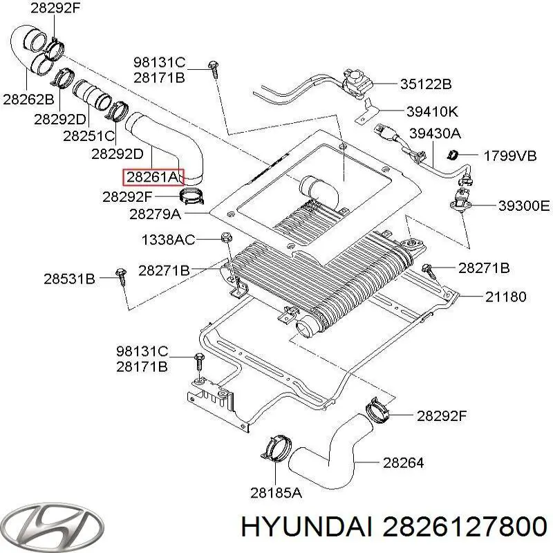 Cano derivado de ar, saída de turbina (supercompressão) Hyundai/Kia 2826127800 preço, a partir de 51,23 USD