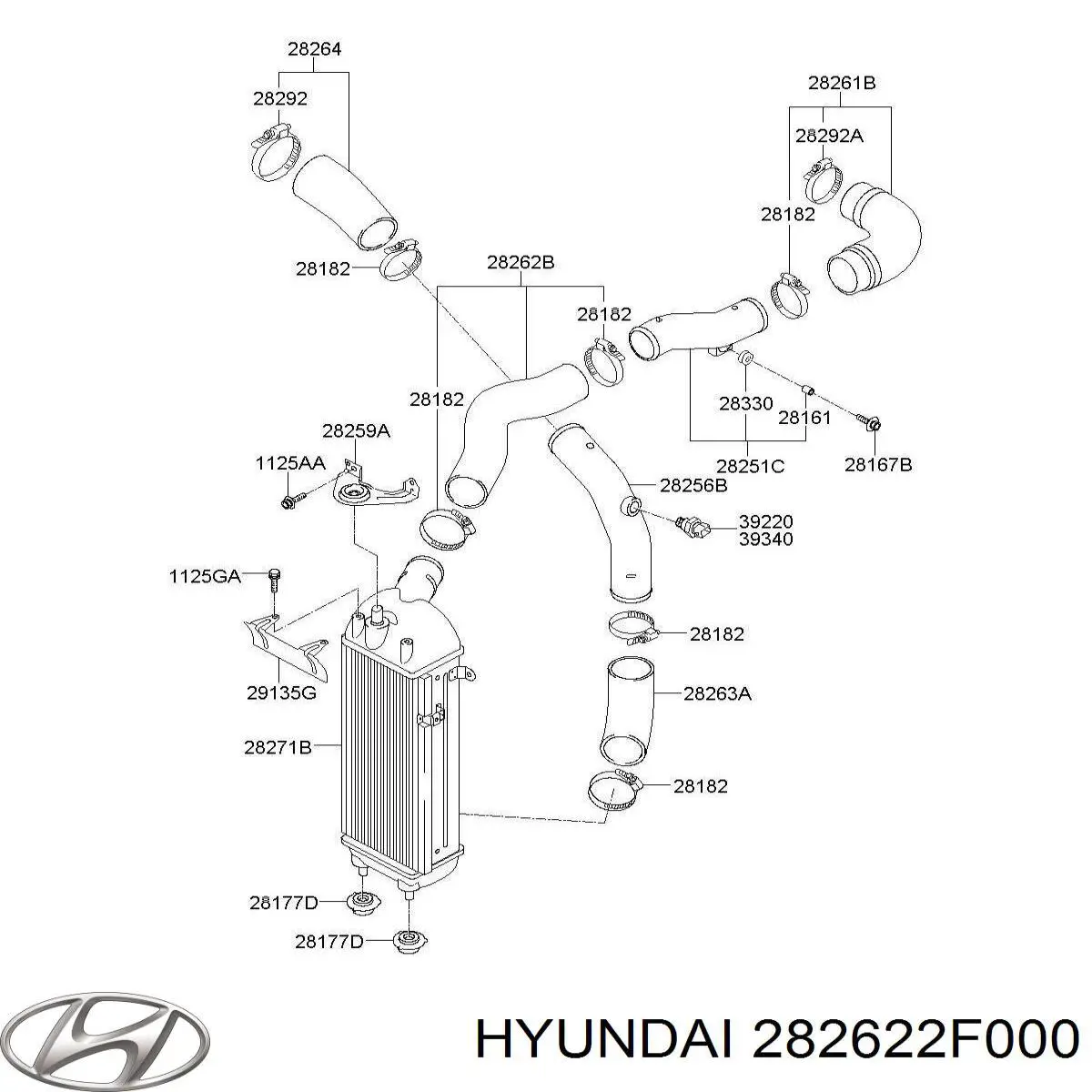 Mangueira (cano derivado) de intercooler Hyundai/Kia 282622F000 preço, a partir de 44,02 USD