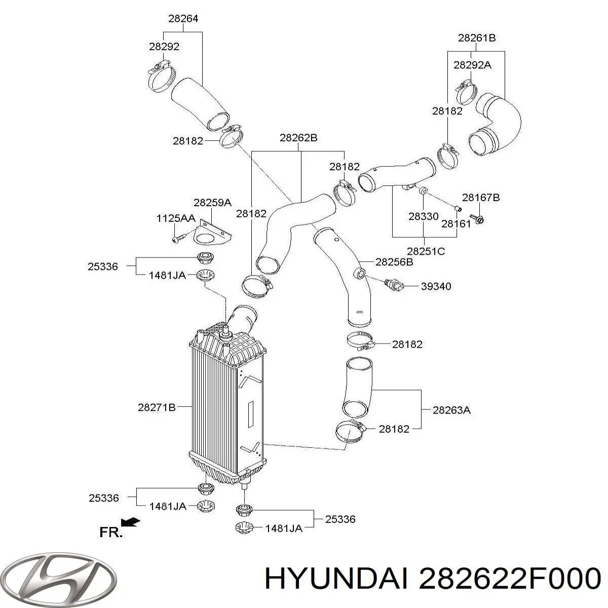282622F000 Hyundai/Kia Mangueira (cano derivado) de intercooler