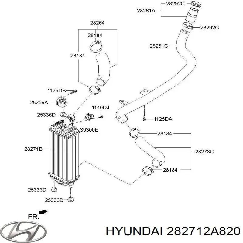 282712A820 Hyundai/Kia Radiador de intercooler