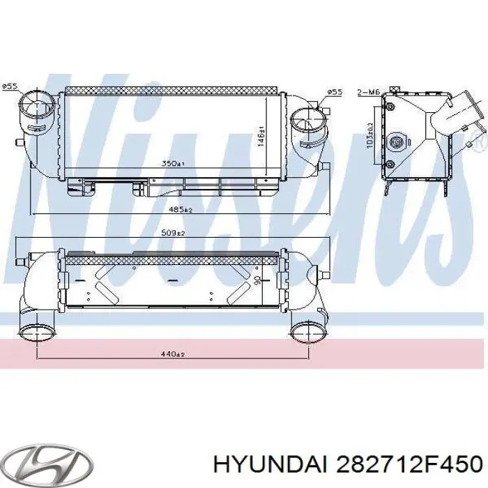 282712F450 Hyundai/Kia Radiador de intercooler