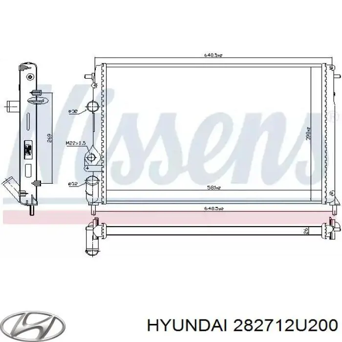 282712U200 Hyundai/Kia Radiador de intercooler