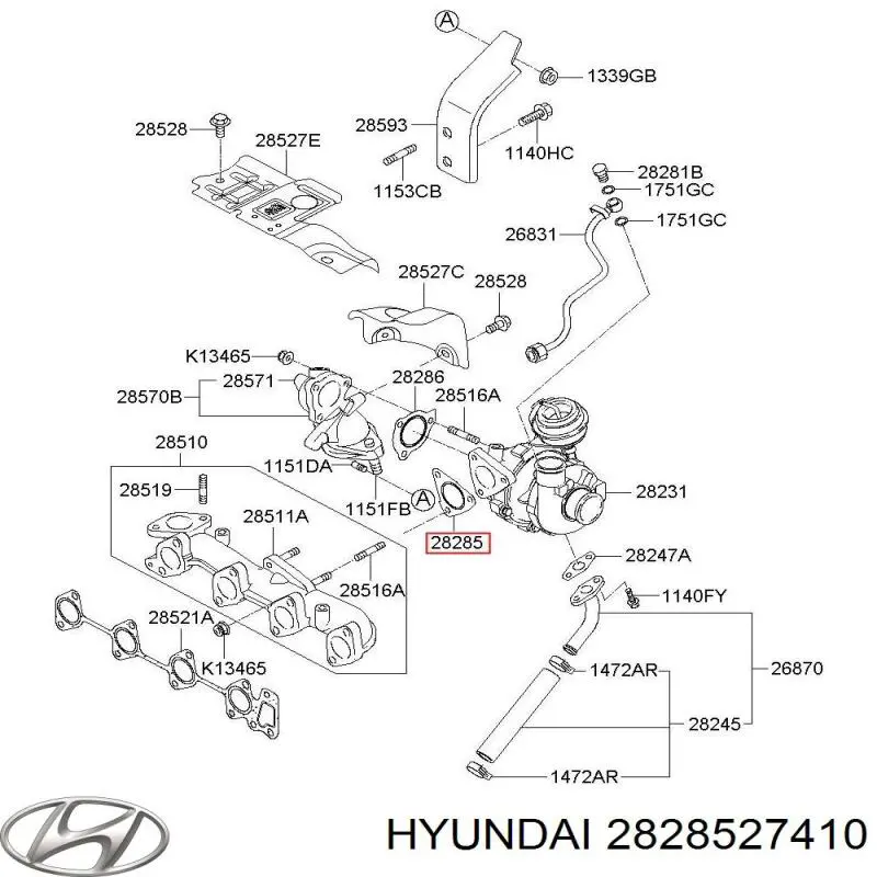 Vedante de turbina, kit de montagem Hyundai/Kia 2828527410 preço, a partir de 7,96 USD