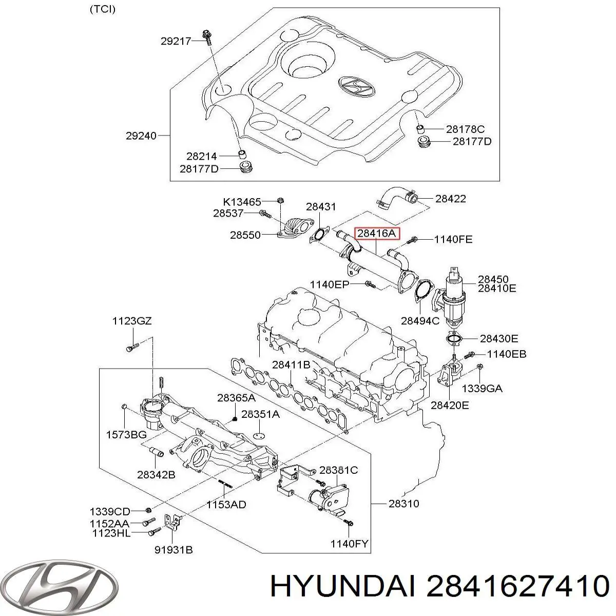 Radiador do sistema EGR de recirculação dos gases de escape Hyundai/Kia 2841627410 preço, a partir de 64,70 USD