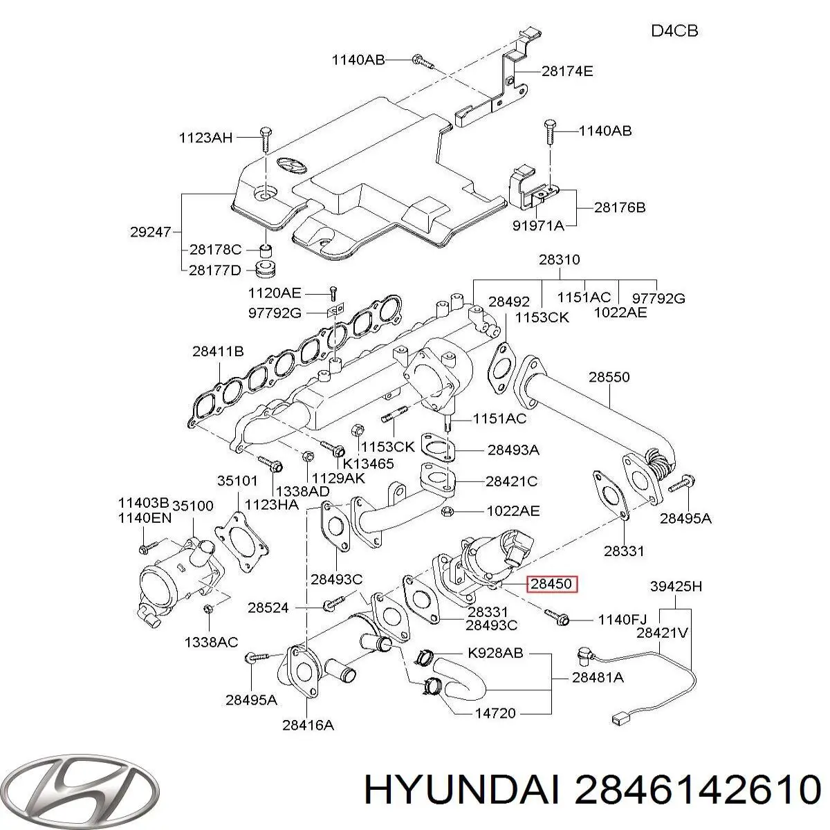 Válvula EGR de recirculação dos gases Hyundai/Kia 2846142610 preço, a partir de 131,01 USD