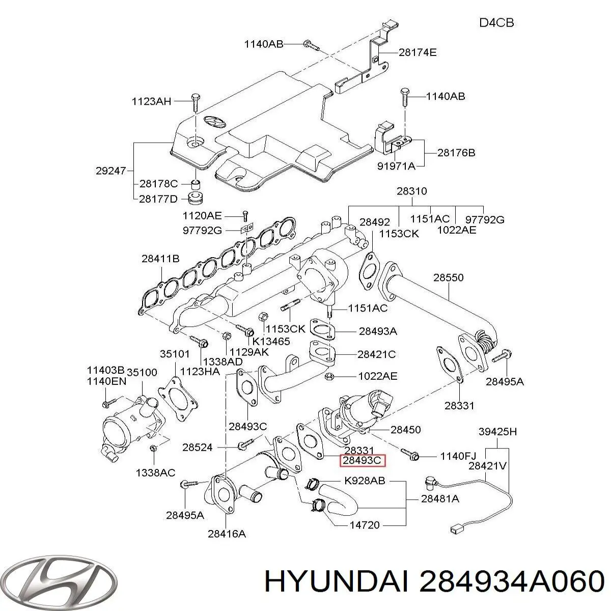 Vedante de válvula EGR de recirculação Hyundai/Kia 284934A060 preço, a partir de 10,80 USD