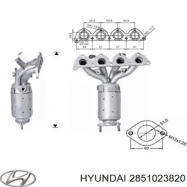 Compre 2851023820 Hyundai/Kia Convertidor - catalisador