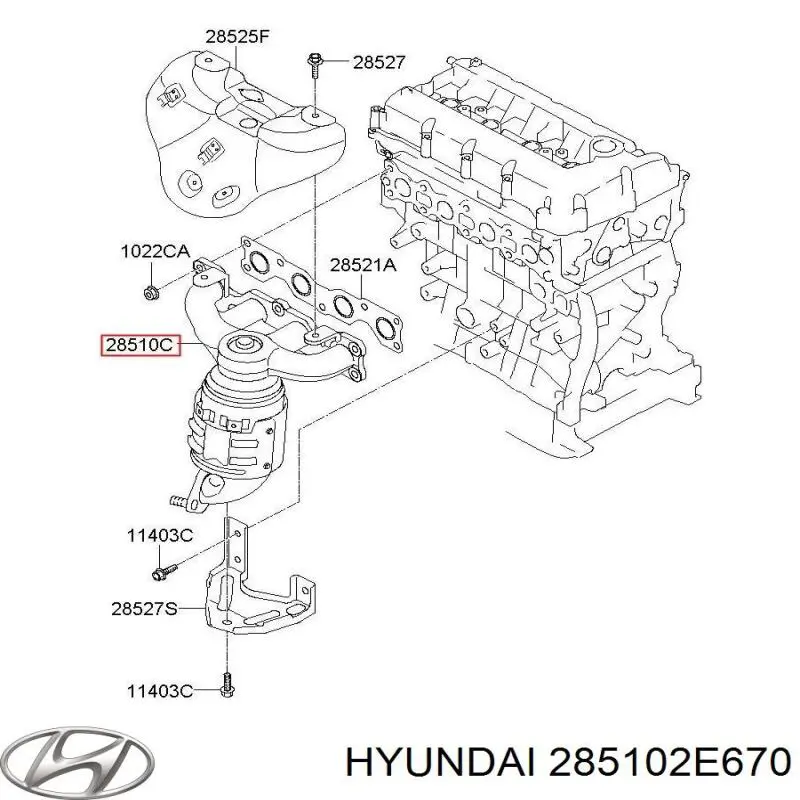 Tubo coletor de escape Hyundai Sonata VII LF