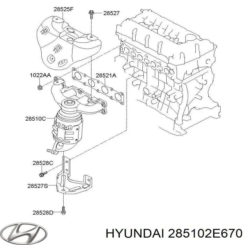  Tubo coletor de escape Hyundai Sonata VII sedan (LF) (2014 - 2023) VII
