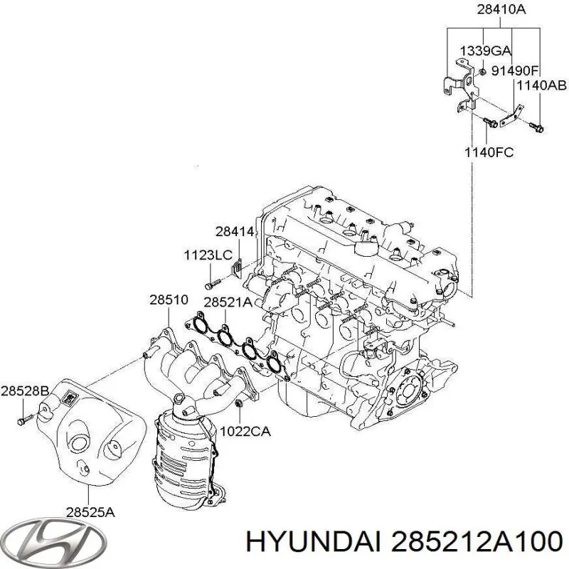 Compre 285212A100 Hyundai/Kia Vedante de tubo coletor de escape