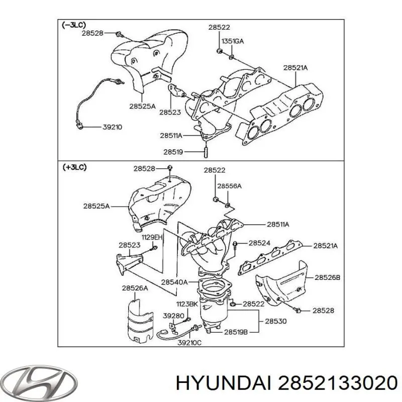 Vedante de tubo coletor de escape Hyundai/Kia 2852133020 preço, a partir de 17,32 USD