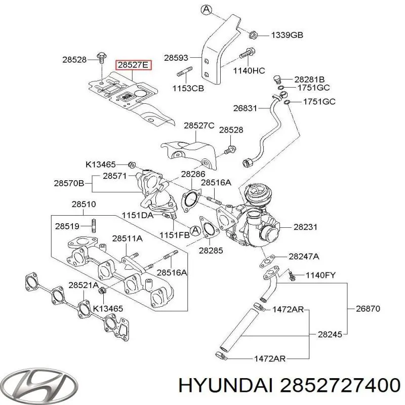  Hyundai/Kia 2852727400 preço, a partir de 102,03 USD