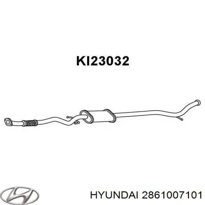Compre 2861007101 Hyundai/Kia Silenciador, parte central