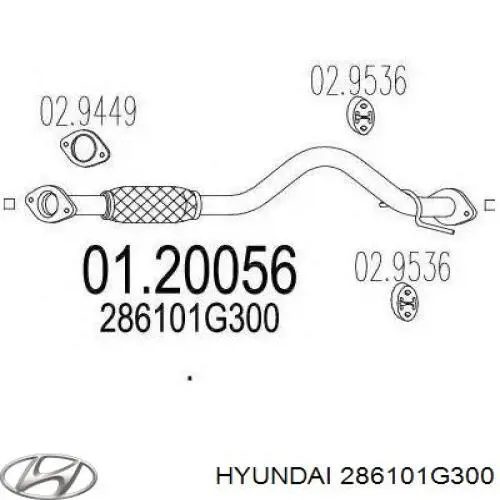 Silenciador, parte dianteira Hyundai/Kia 286101G300 preço, a partir de 176,90 USD