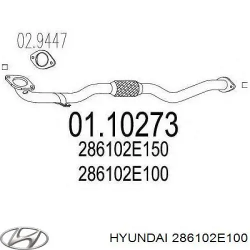 Compre 286102E100 Hyundai/Kia Silenciador, parte dianteira