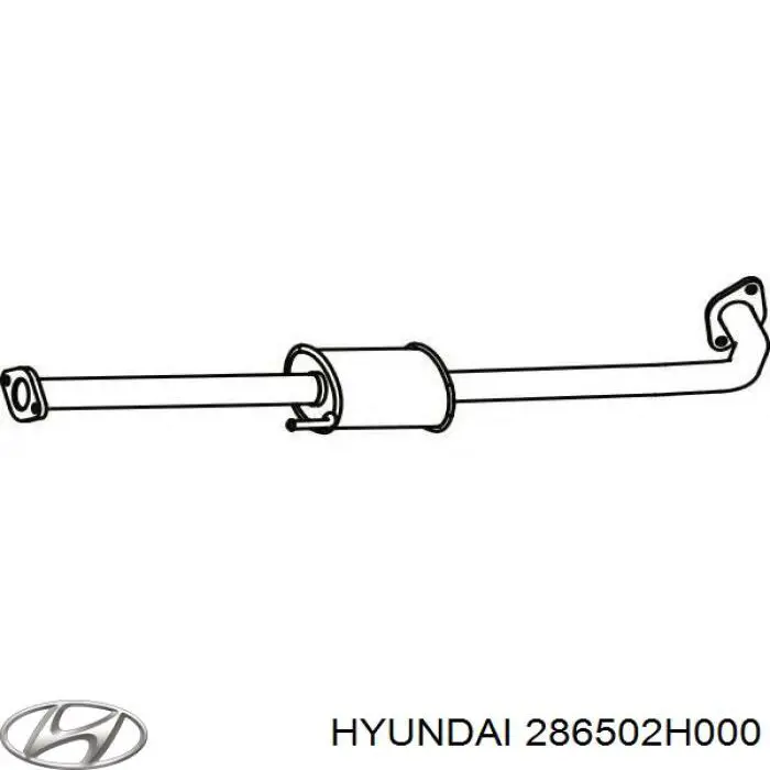286502H000 Hyundai/Kia Silenciador, parte central