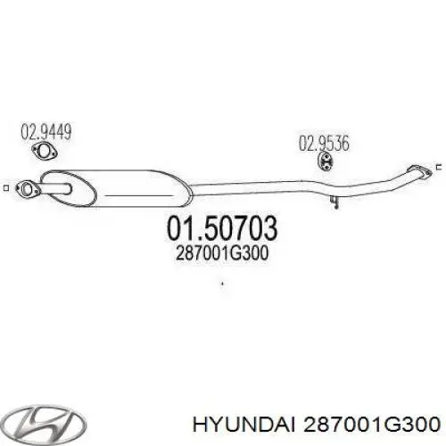 Silenciador, parte central Hyundai/Kia 287001G300 preço, a partir de 128,32 USD