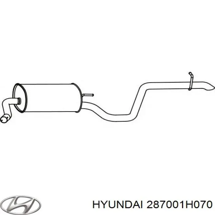 287001H070 Hyundai/Kia Silenciador, parte central e traseira