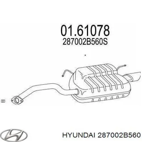 Silenciador, parte traseira Hyundai/Kia 287002B560 preço, a partir de 654,34 USD