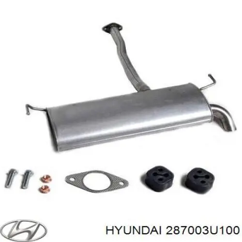 287003U100 Hyundai/Kia Silenciador, parte traseira