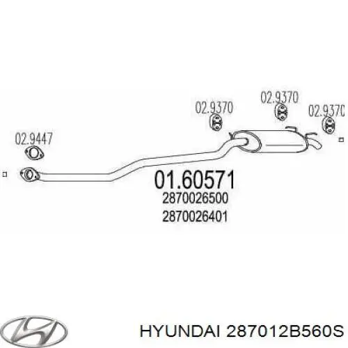 Silenciador, parte traseira Hyundai/Kia 287012B560S preço, a partir de 182,46 USD