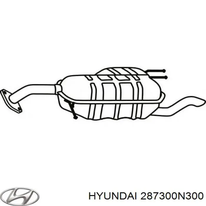 287300N300 Hyundai/Kia Silenciador, parte traseira