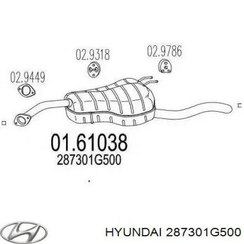 Silenciador, parte traseira para KIA Rio II JB