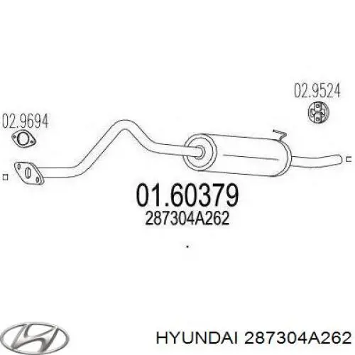 Compre 287304A262 Hyundai/Kia Silenciador, parte traseira