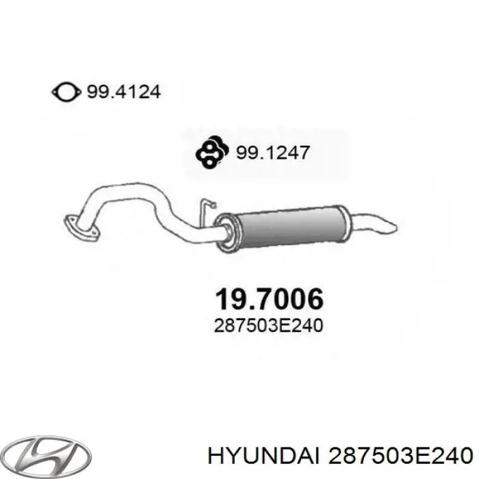 Compre 287503E240 Hyundai/Kia Silenciador, parte traseira