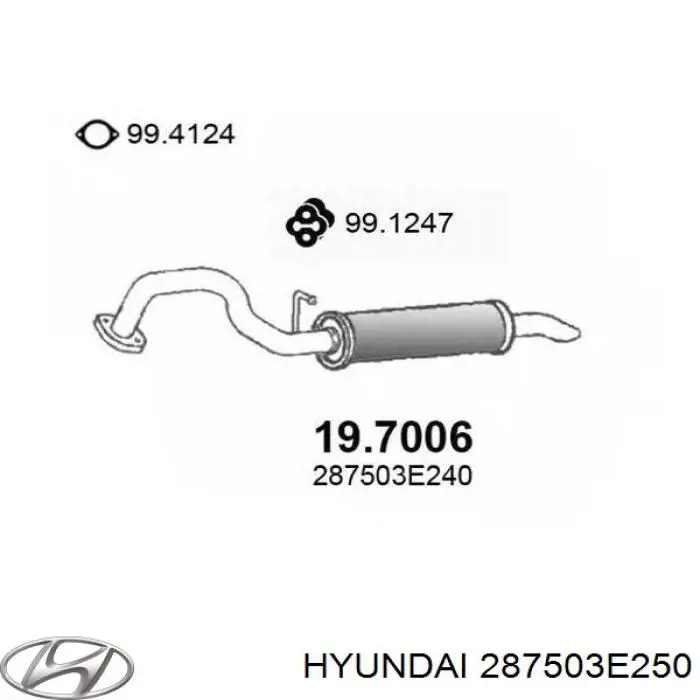 Compre 287503E250 Hyundai/Kia Silenciador, parte traseira