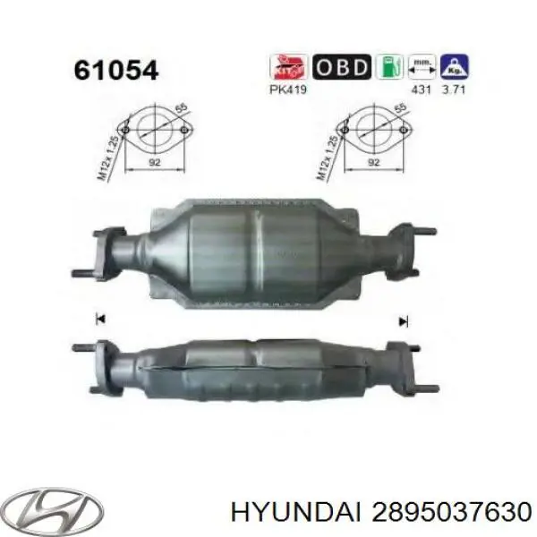 Compre 2895037630 Hyundai/Kia Convertidor - catalisador