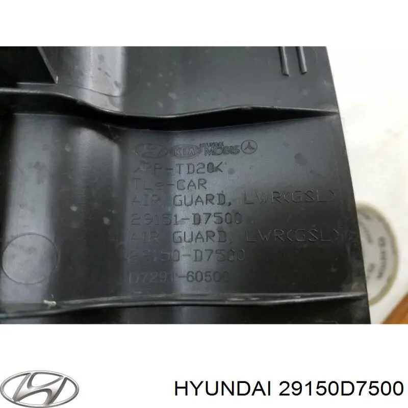 Conduto de ar (defletor) inferior do radiador Hyundai/Kia 29150D7500 preço, a partir de 30,83 USD