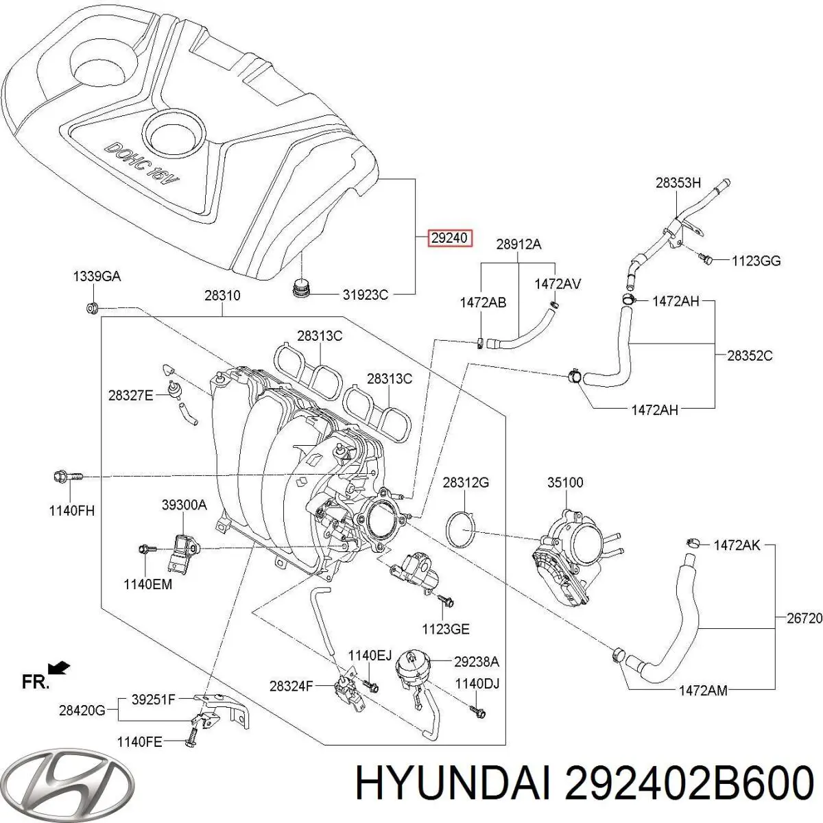 Tampa de motor decorativa Hyundai/Kia 292402B600 preço, a partir de 81,72 USD