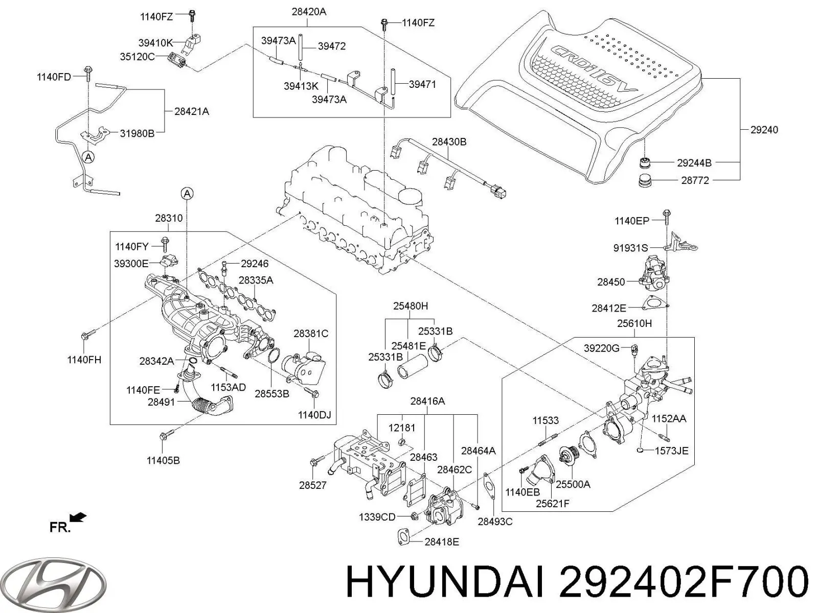 Tampa de motor decorativa Hyundai/Kia 292402F700 preço, a partir de 296,12 USD