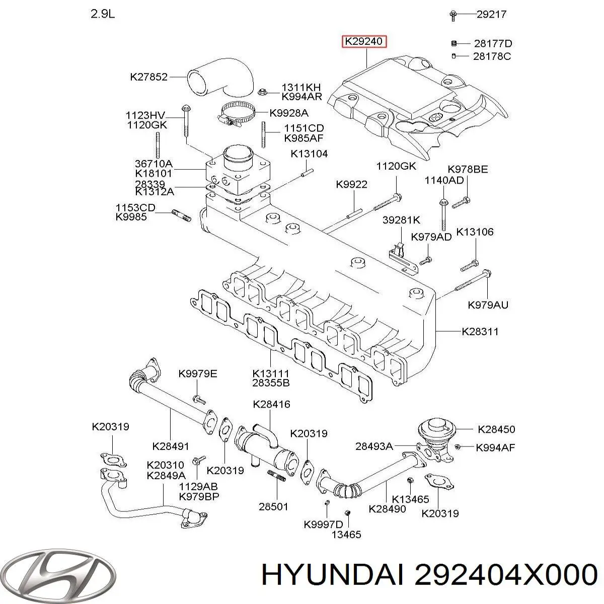 Tampa de motor decorativa para Hyundai Terracan  HP