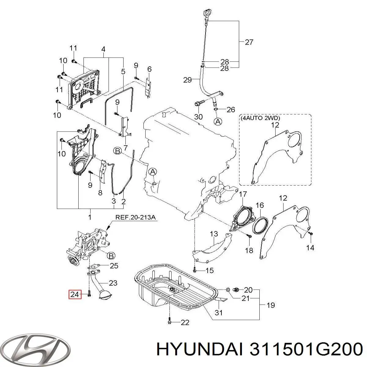 311501G200 Hyundai/Kia Tanque de combustível