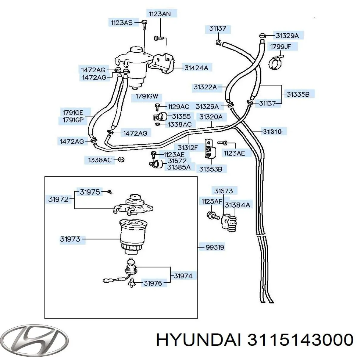 Hyundai/Kia 3115143000 preço, a partir de 38,16 USD