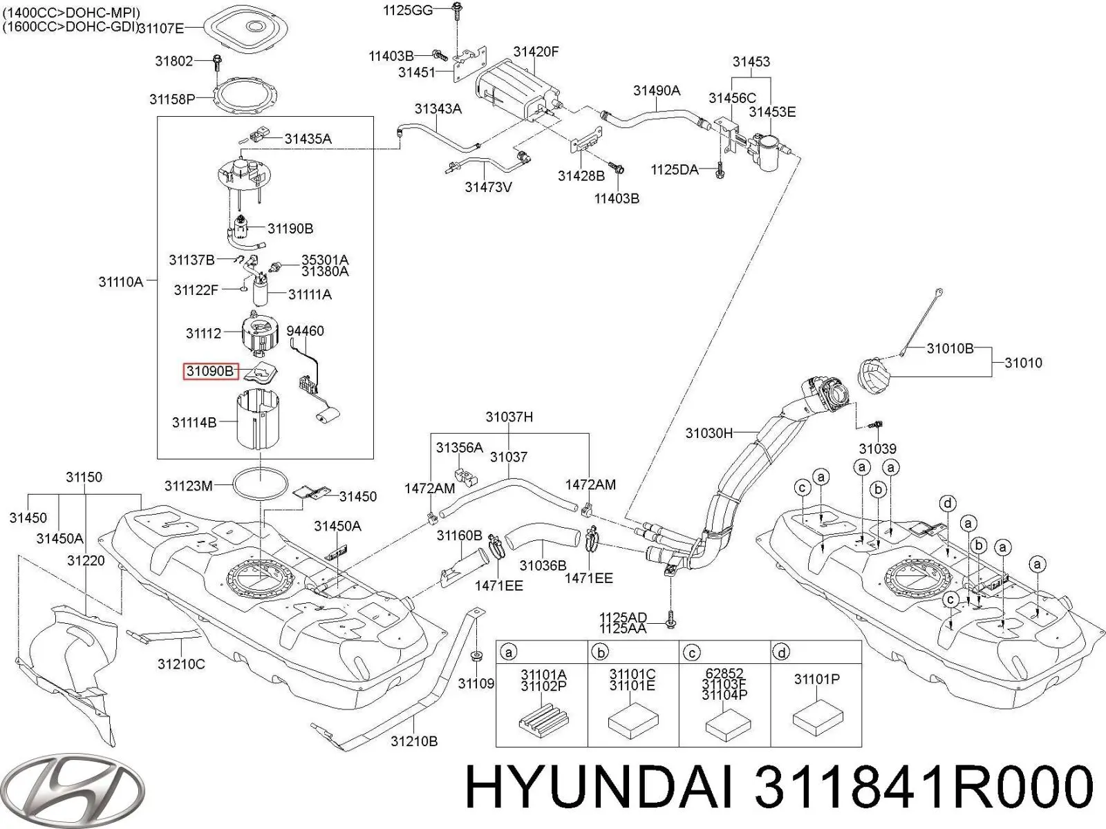 Compre 311841R000 Hyundai/Kia Filtro de combustível