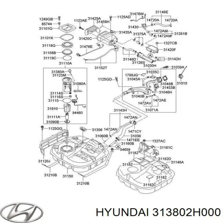 Regulador de pressão de combustível na régua de injectores Hyundai I10  PA