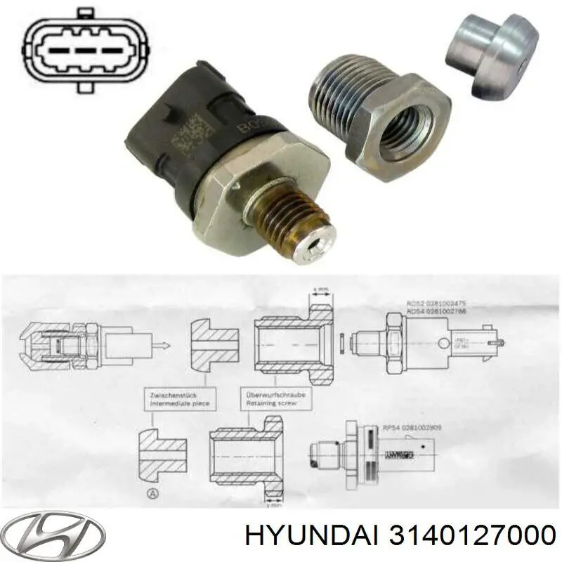 Sensor de pressão de combustível HSE1236 Hotaru