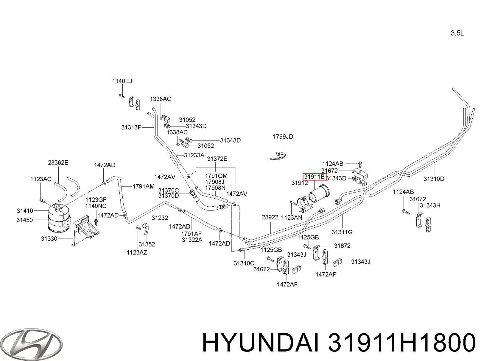 Filtro de combustível Hyundai/Kia 3191138000 preço, a partir de 9,75 USD