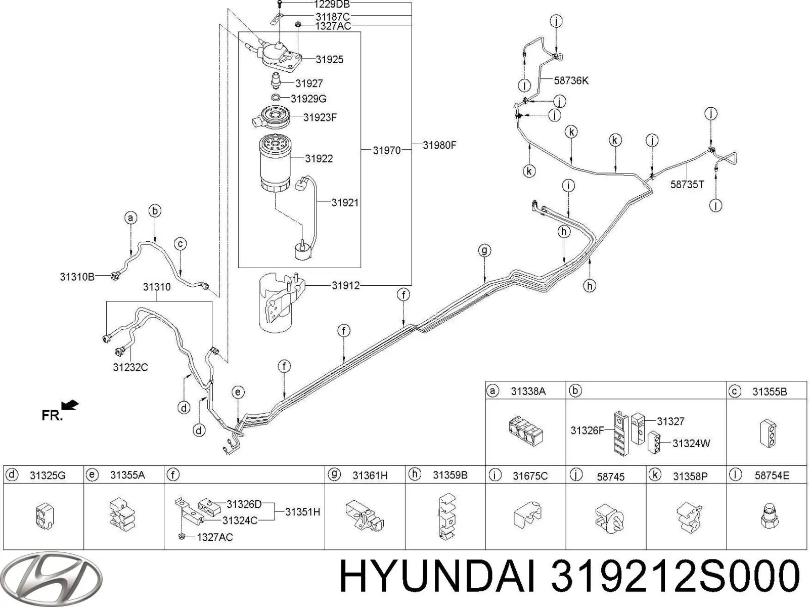319212S000 Hyundai/Kia Sensor do nível da água de filtro de combustível