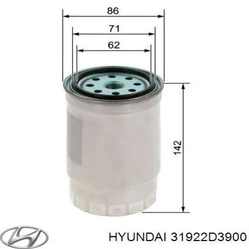 Filtro de combustível Hyundai/Kia 31922D3900 preço, a partir de 17,86 USD