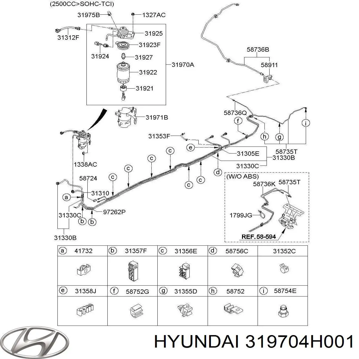 Filtro de combustível 319704H001 Hyundai/Kia