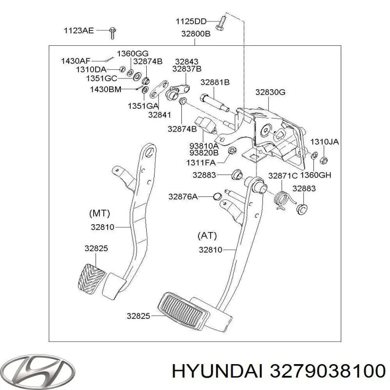 Pedal de gás (de acelerador) para Hyundai Sonata IV EF