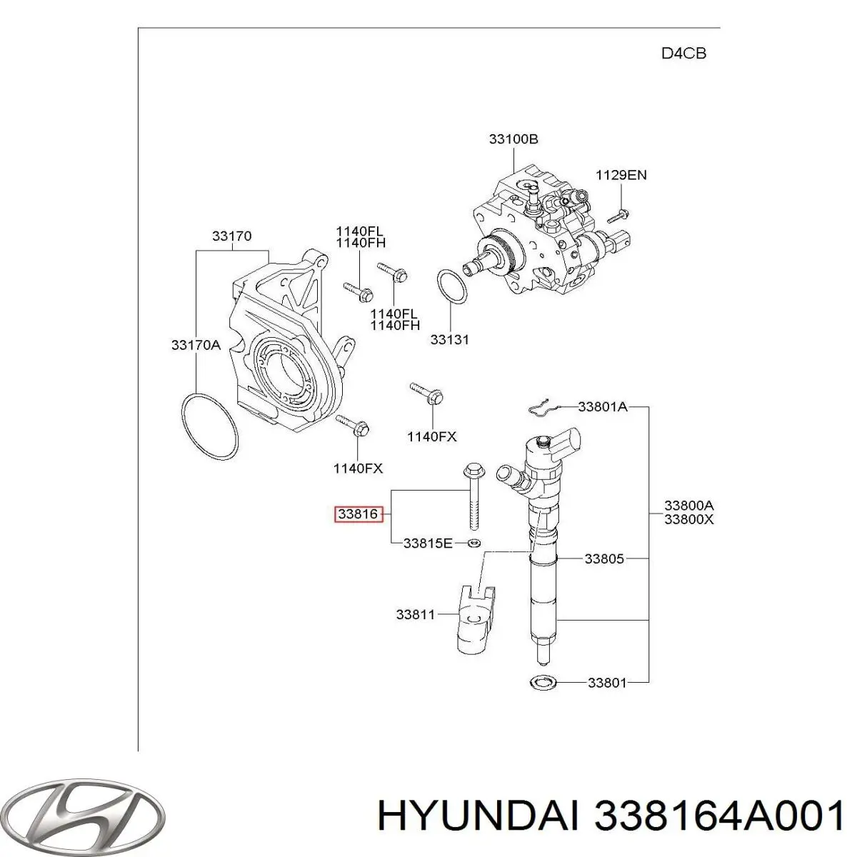 Compre 338164A001 Hyundai/Kia Parafuso de fixação do injetor